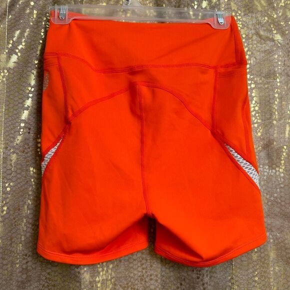 Free People Movement Space Race Orange Bike Shorts Medium NWOT - Picture 2 of 8